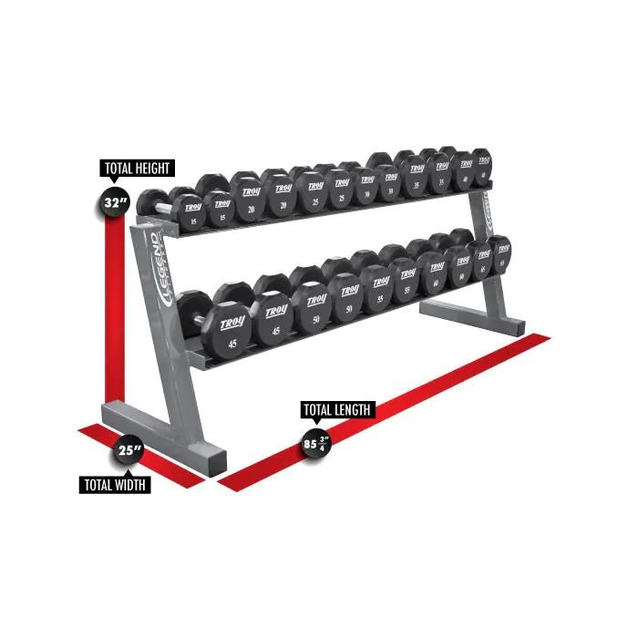 Long Two-Tier Hex Head Dumbbell Rack 3118 Legend