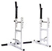 YORK® Pro Series 204 Squat Rack Barbell Support with adjustable telescoping barbell supports, safety spotters, and weight plate holders for versatile home or studio workouts.

