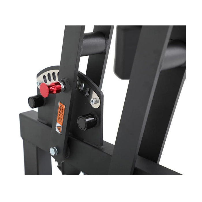Close-up view of the seat adjustment mechanism on the TKO Glute Ham Developer