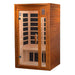 Dynamic Barcelona 2-Person Far Infrared Sauna made from Canadian Hemlock with chromotherapy lighting left side