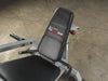 Close-up view of the padded seat on the Body-Solid Pro Clubline Leverage Leg Extension LVLE, showcasing the durable double-stitched upholstery and ergonomic design for comfort during leg workouts.