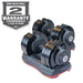 Side view of Body-Solid Tools SDBX132 Adjustable Dumbbells, showcasing its compact design and adjustable weight settings.