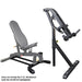Workbench Leg Press Attachment WB-LPA shown next to Powertec Workbench but not connected