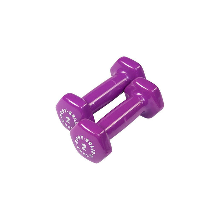 Body-Solid Tools 2 lb Vinyl Dumbbell Pair with color-coded design