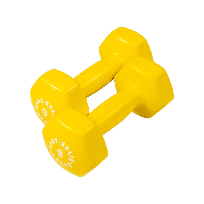 Body-Solid Tools 9 lb Vinyl Dumbbell Pair for intermediate workouts