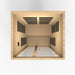 Top-down view of Dynamic Santiago infrared sauna showing internal layout