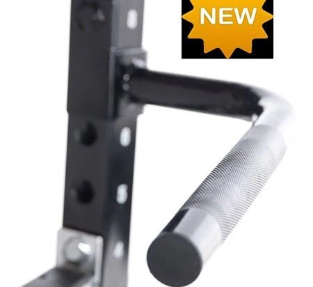 Close-up of single handle on the Half Rack Dip Bars WB-HR-DBA showing knurling for grip