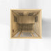 Overhead top-down view of Maxxus Seattle 2-Person Infrared Sauna layout