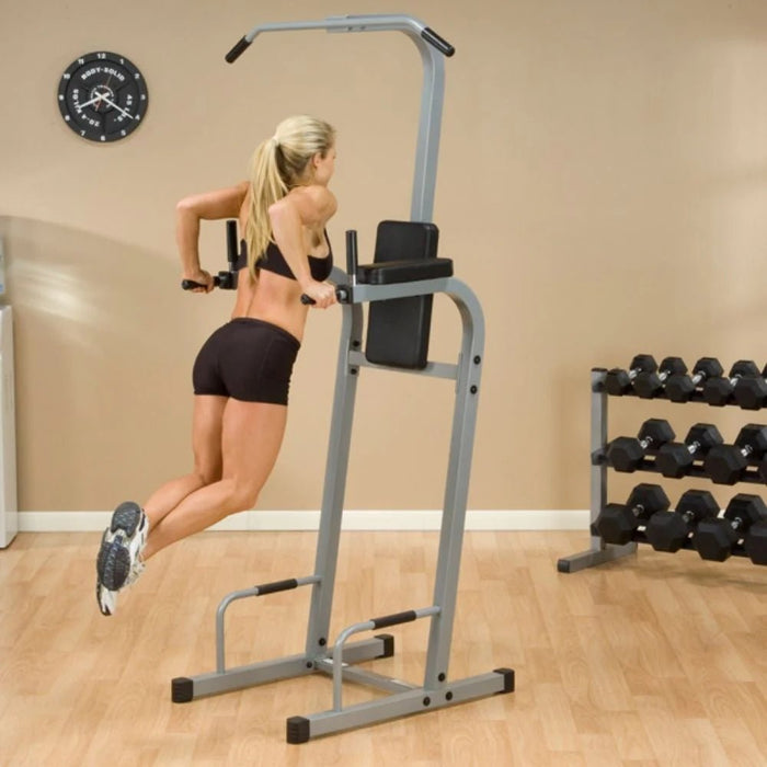 Athlete training triceps with dips on Body-Solid PVKC83X