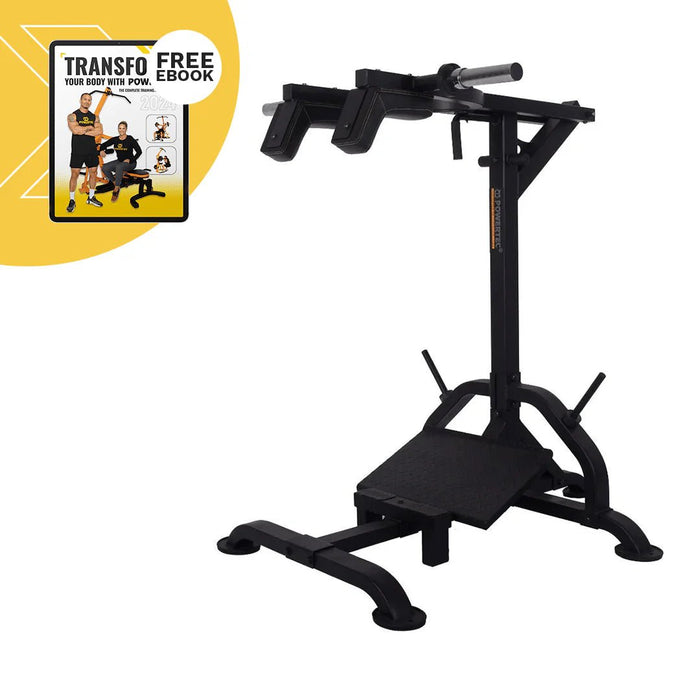 Powertec Levergym Squat/Calf Machine L-SC19 – side view with free ebook offer.