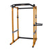 Side angle view of the Powertec Workbench Power Rack Yellow WB-PR19.