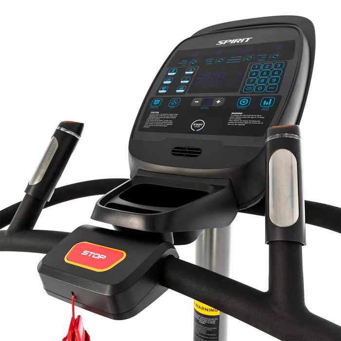 Close-up of console and handle grips on the Spirit Fitness CSC900 StairClimber