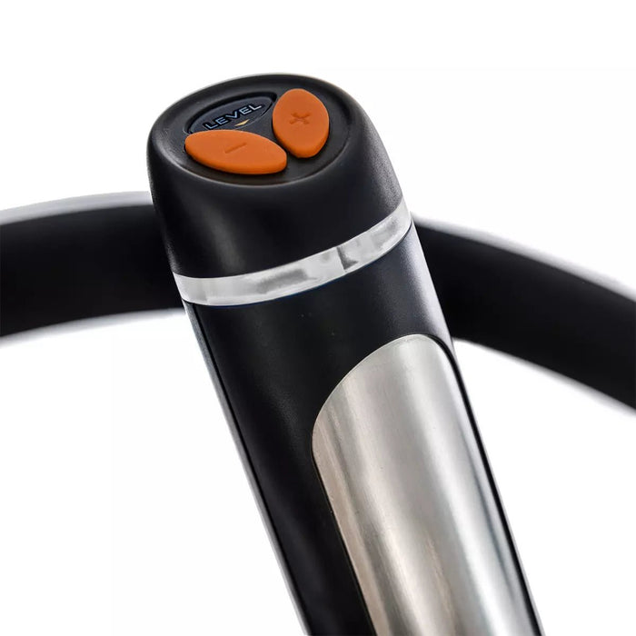 Close-up of handle grip with built-in controls on the Spirit Fitness CSC900 StairClimber
