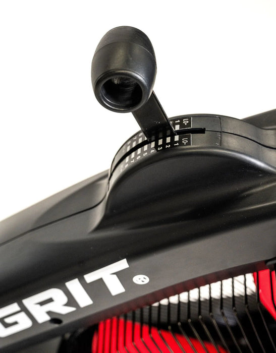 Close-up of the adjustable seat knob on the Tru Grit Reaper Bike