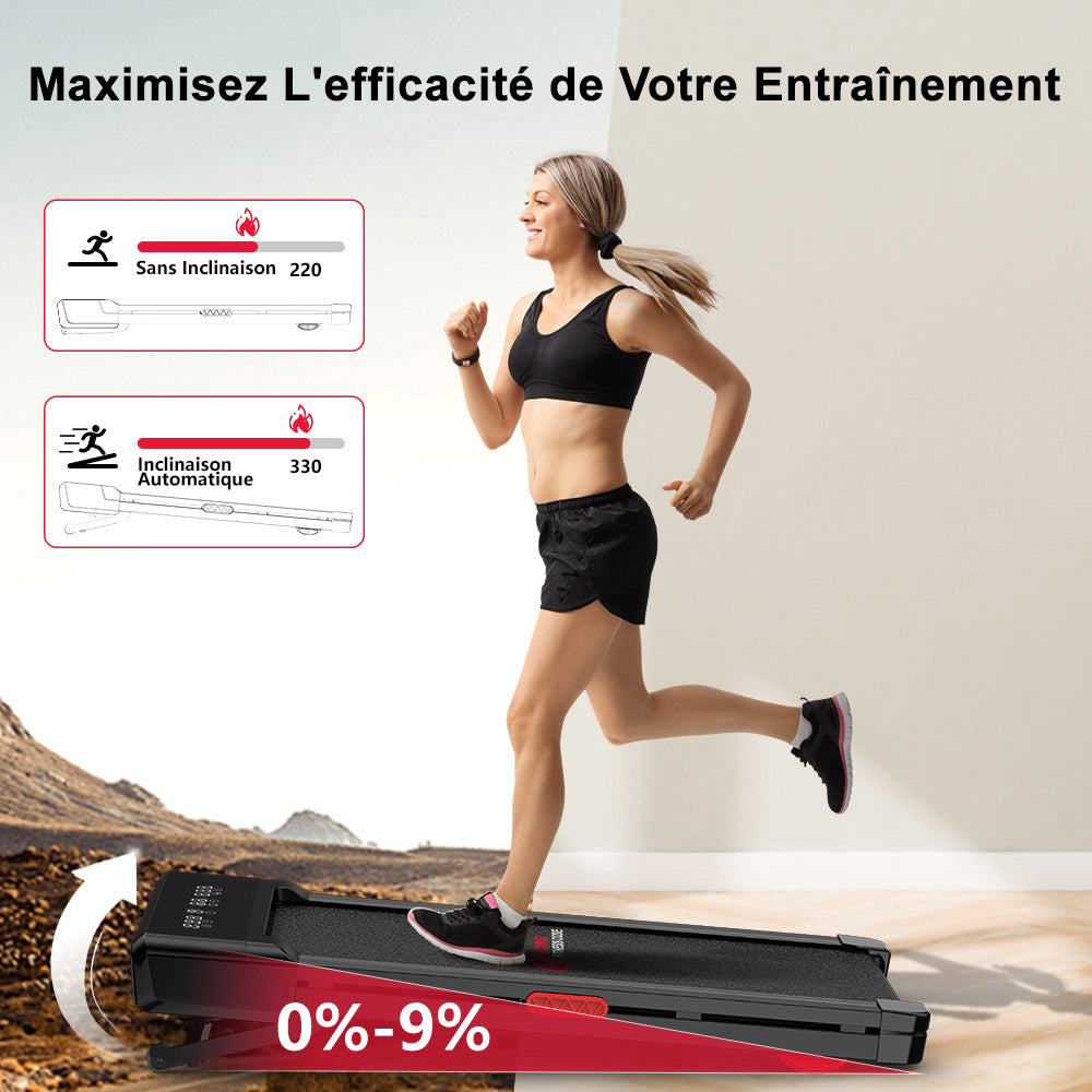 Tapis de Course Y1 avec Inclinaison Automatique de 0 à 9%, Vitesse de 1-10KM/H