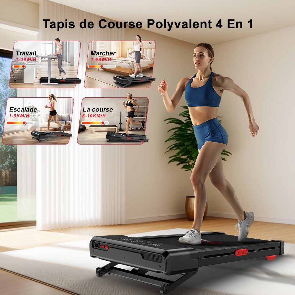 Tapis de Course Y1 avec Inclinaison Automatique de 0 à 9%, Vitesse de 1-10KM/H