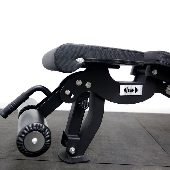ISF Adjustable Weight Bench FID Black Front 1000LB