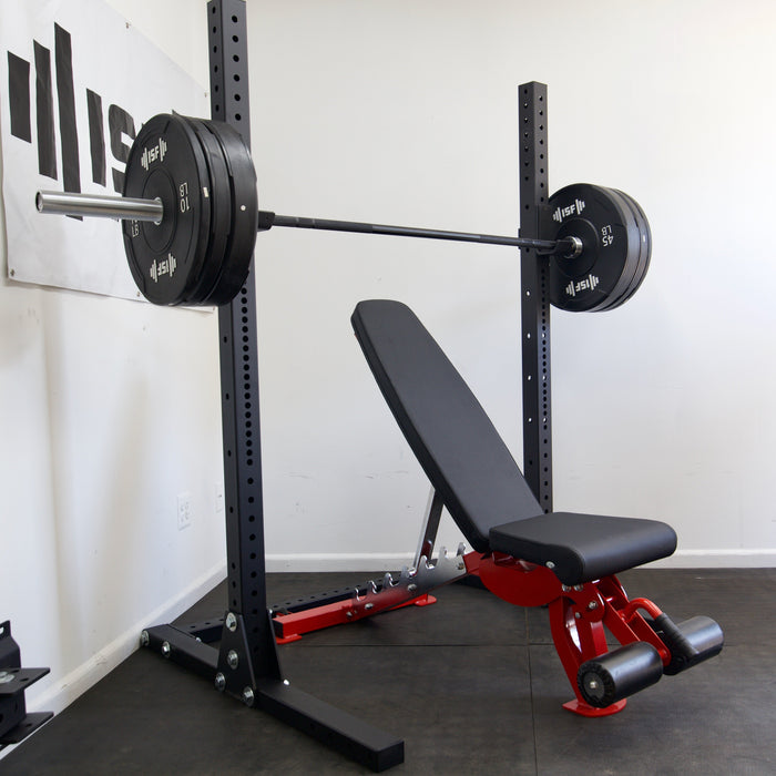 ISF Home Gym Pacakge Barbell Weight Plates Bench Squat Rack Incline 72"