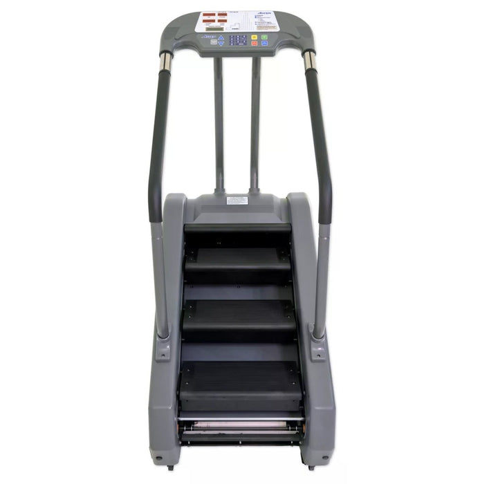 Straight-on view of the Pro 6 Aspen Stairmill Stair Climber, highlighting the steps and step lock system for a safe and effective stair-climbing workout experience.